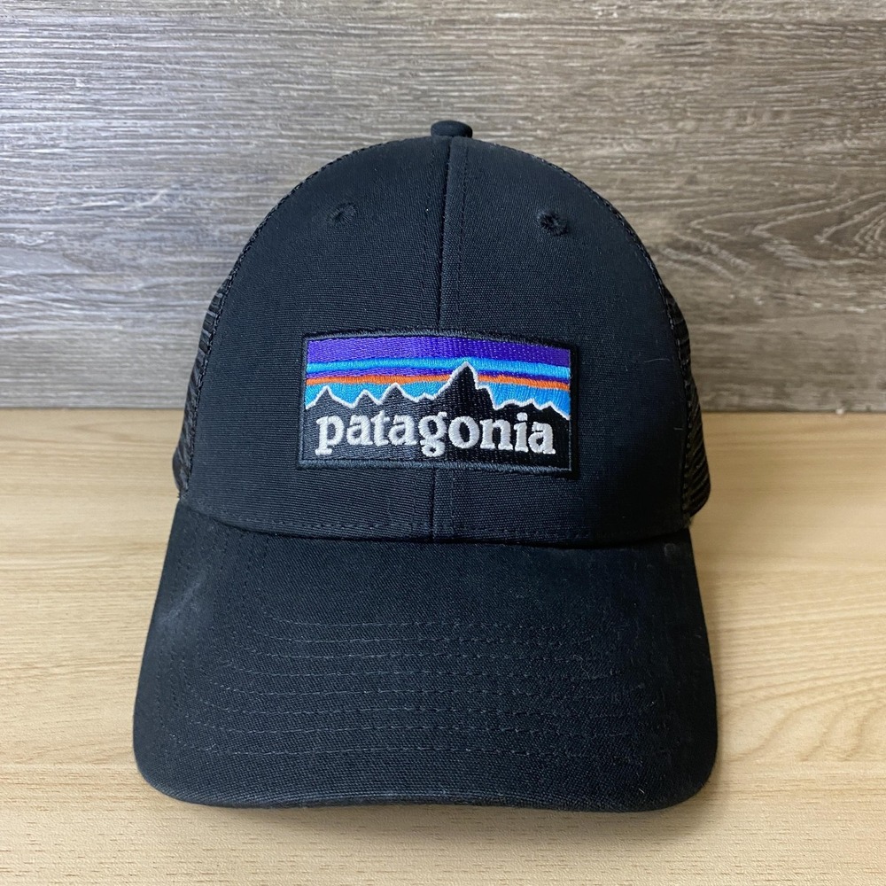 Patagonia Hat Cap Snap Back Black Trucker Mesh Patch Outdoor Embroidered Mens